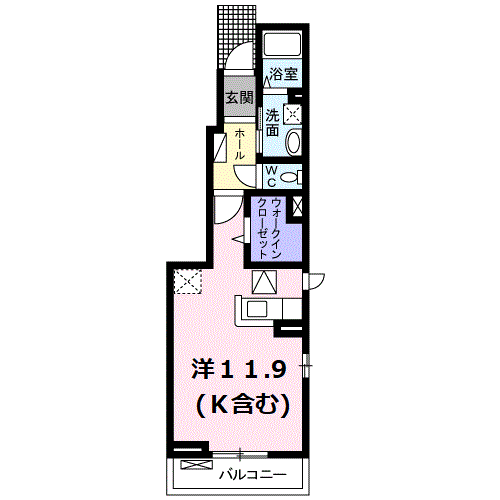 サンフレーア(ワンルーム/1階)の間取り写真