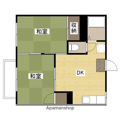 サンライズA棟(2DK/1階)の間取り写真