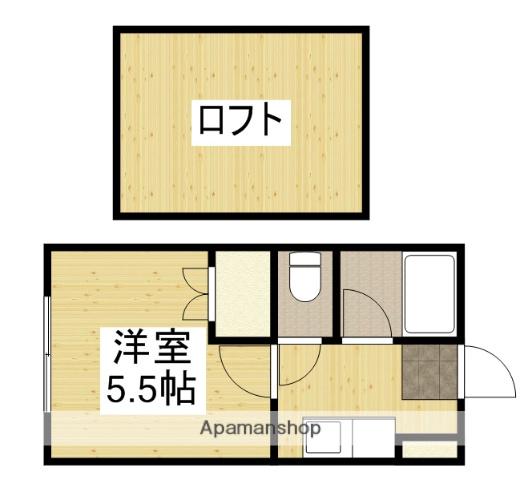 プラザドゥオーロラA(1K/2階)の間取り写真