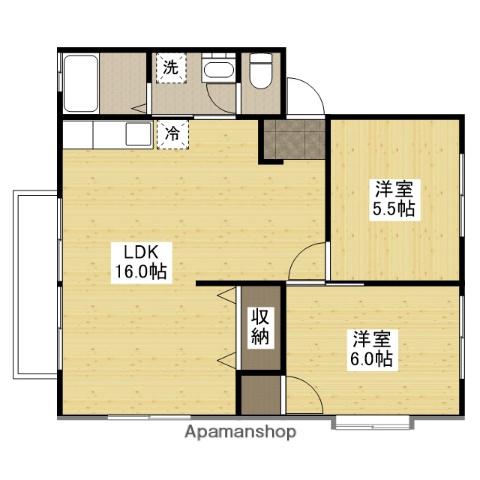 ハイグレードタウン多治米C(2LDK/2階)の間取り写真