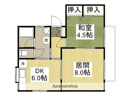 坂田アパート(2DK/2階)の間取り写真