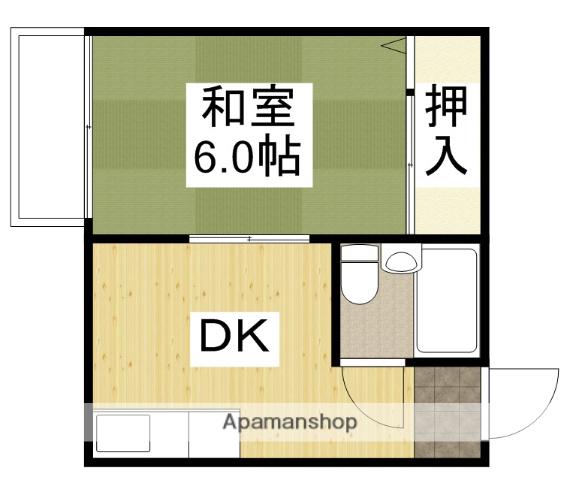 コンフレール高(1DK/2階)の間取り写真