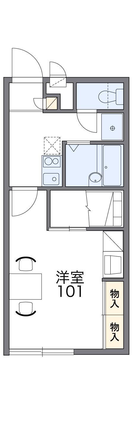 レオパレスグリーンコート(1K/2階)の間取り写真