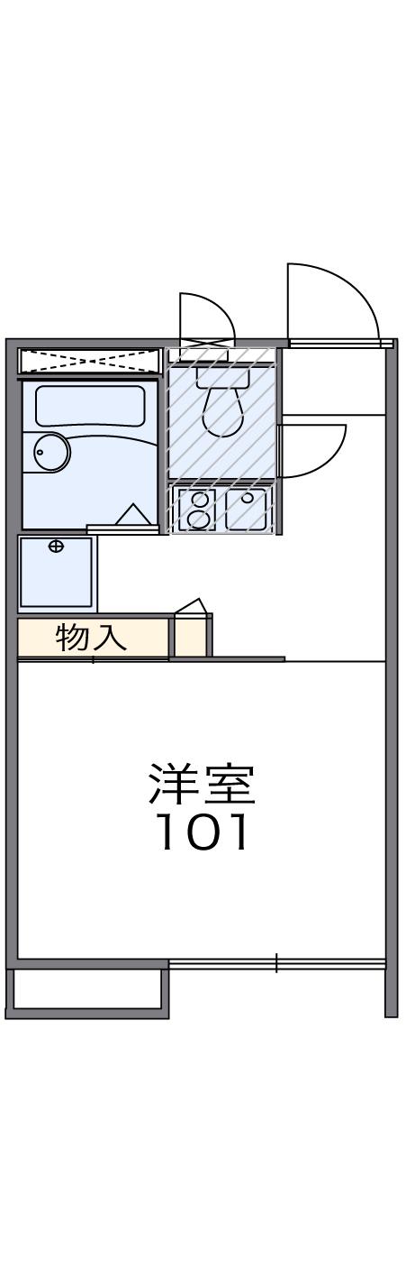 レオパレスルミエール(1K/2階)の間取り写真