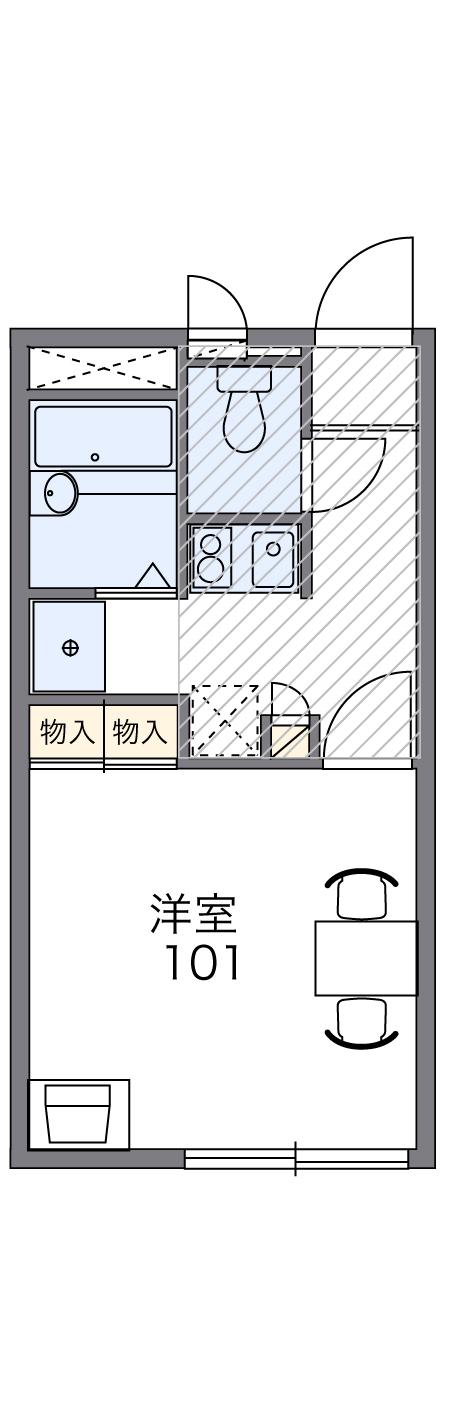 レオパレスル ポルトB(1K/1階)の間取り写真