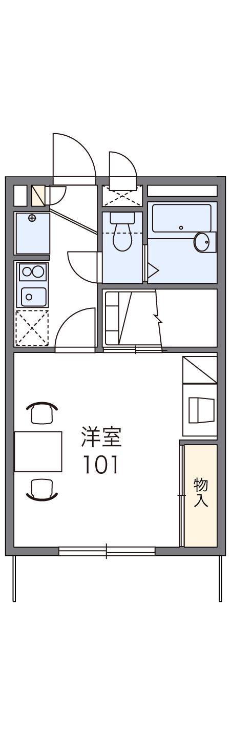 レオパレスハピネス(1K/2階)の間取り写真