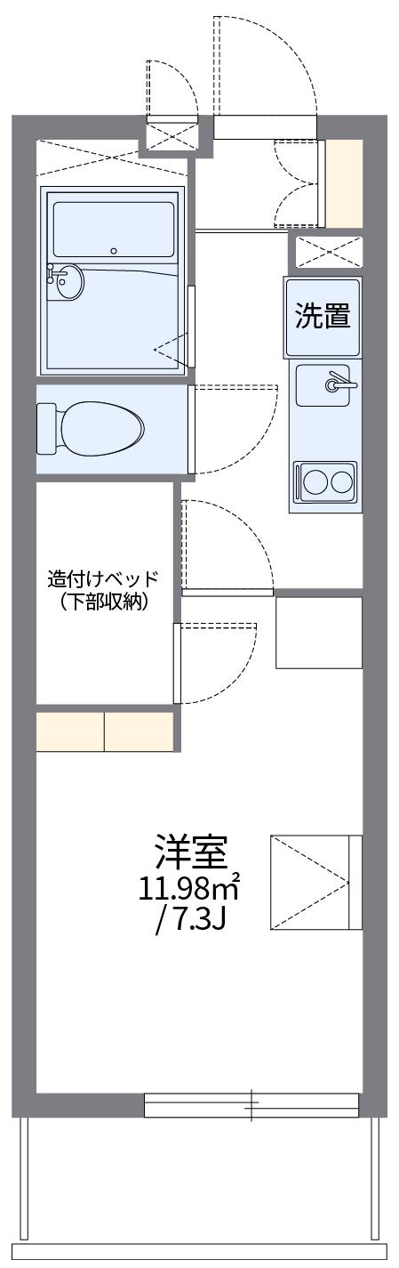 レオパレスウエル(1K/1階)の間取り写真