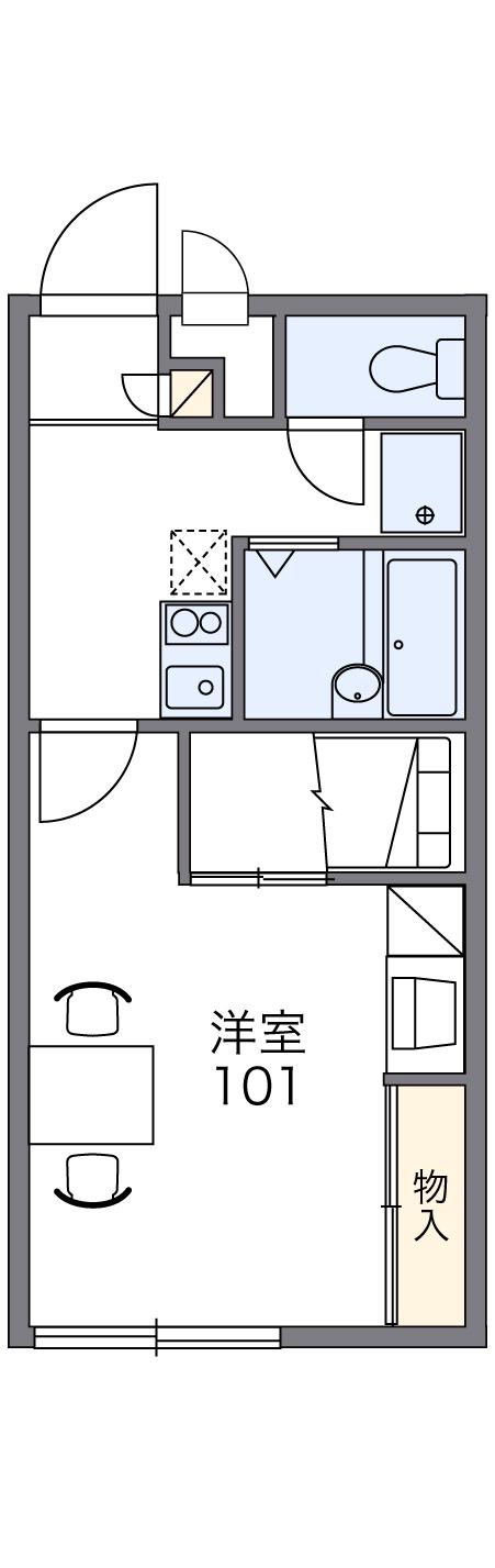 レオパレス新涯ロータスB棟(1K/1階)の間取り写真