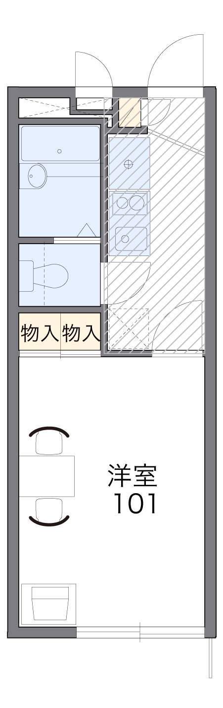 レオパレスウィル(1K/2階)の間取り写真