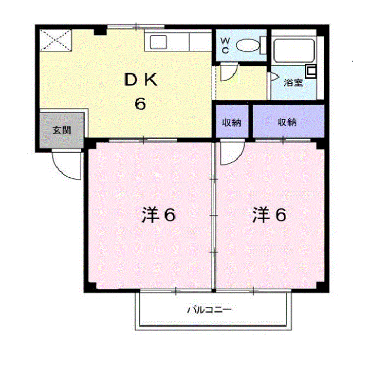 シティハイツみしま(2DK/2階)の間取り写真
