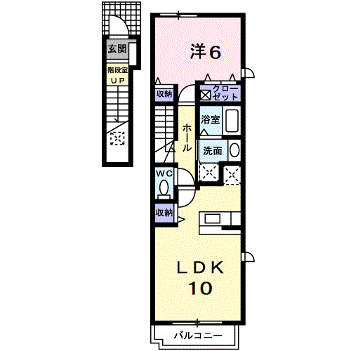 グランデパラッツオⅡ(1LDK/2階)の間取り写真