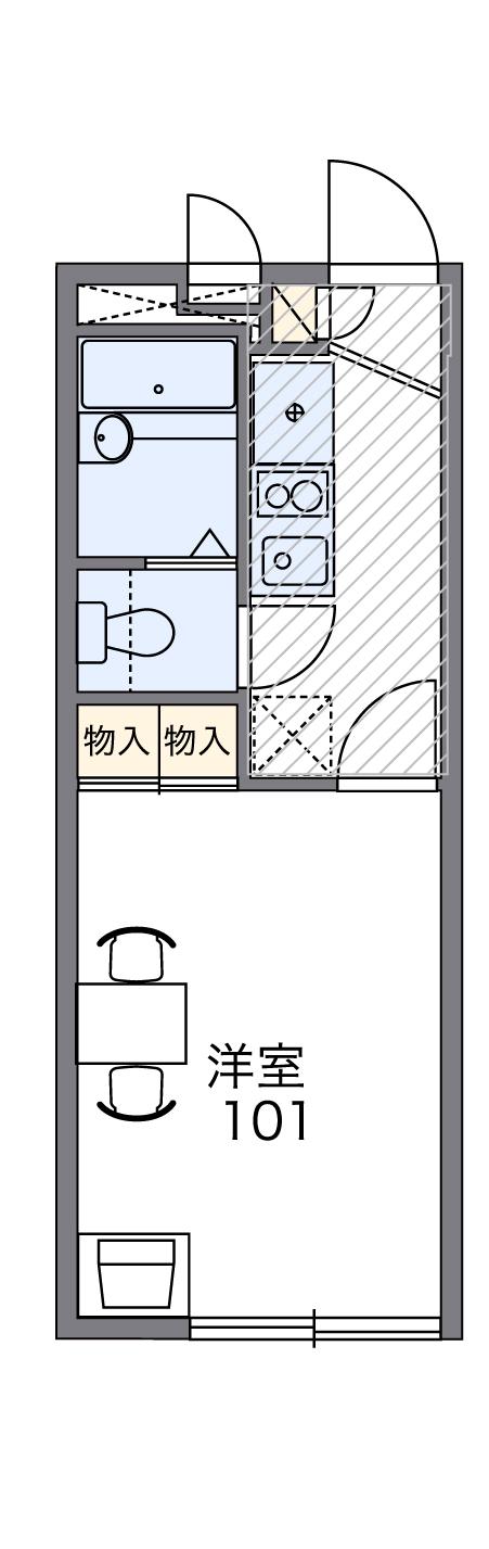 レオパレスカーサ松浜(1K/2階)の間取り写真