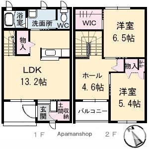 グレース曙　Ｆ棟(2LDK)の間取り写真