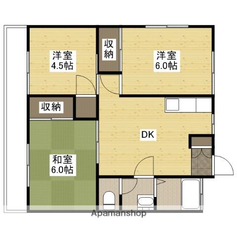 コーポ田上(3DK/1階)の間取り写真