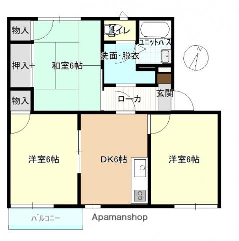 王子サンハイツA(3DK/2階)の間取り写真