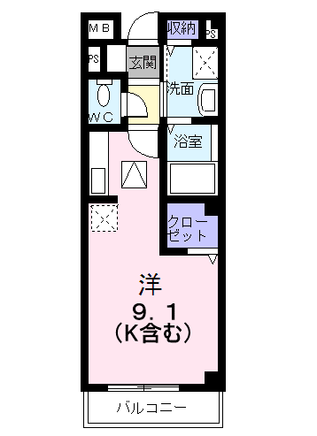 シャルムメゾンA(ワンルーム/1階)の間取り写真