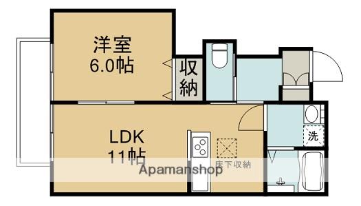 SHINY VILLA道上(1LDK/1階)の間取り写真