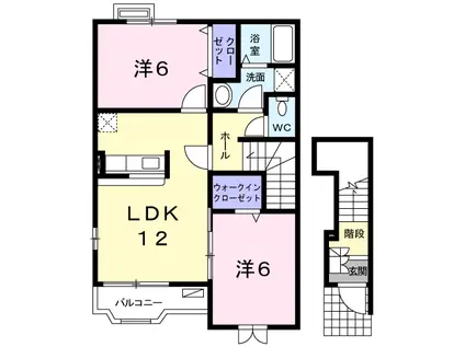 エムロードⅡ(2LDK/2階)の間取り写真