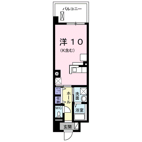 エヌフォレスト(ワンルーム/2階)の間取り写真