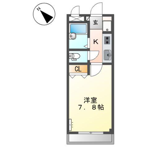 フェニックス(1K/2階)の間取り写真