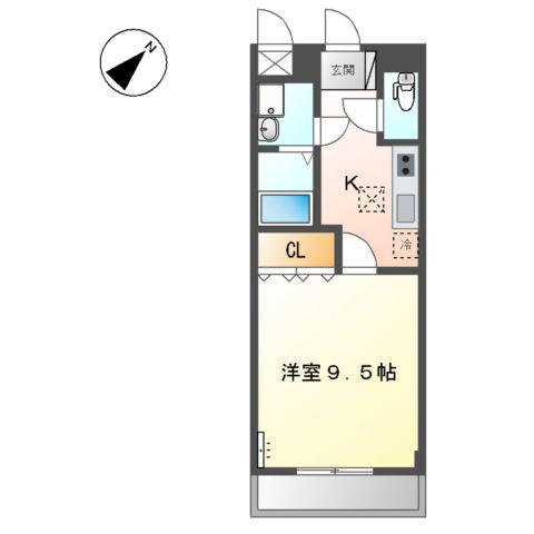 サザンハーベスト(1K/1階)の間取り写真