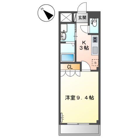 エスペランサ(1K/1階)の間取り写真