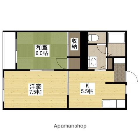 セピエB(2K/2階)の間取り写真
