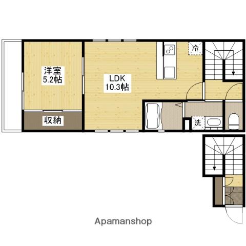 アイキューブ霞(1LDK/2階)の間取り写真