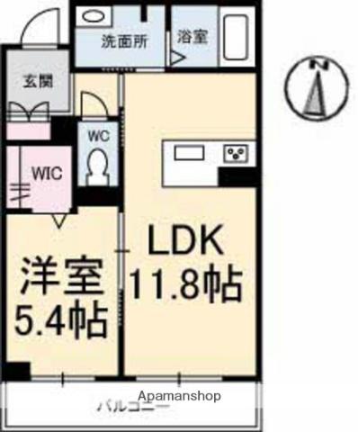 シャラーレ西深津(1LDK/1階)の間取り写真