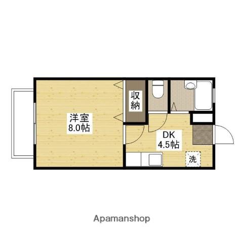 ブルーダイアモンド A棟(1K/1階)の間取り写真