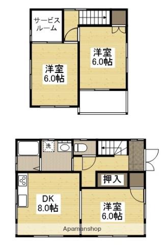 広島県福山市 2階建 築29年(3SDK)の間取り写真