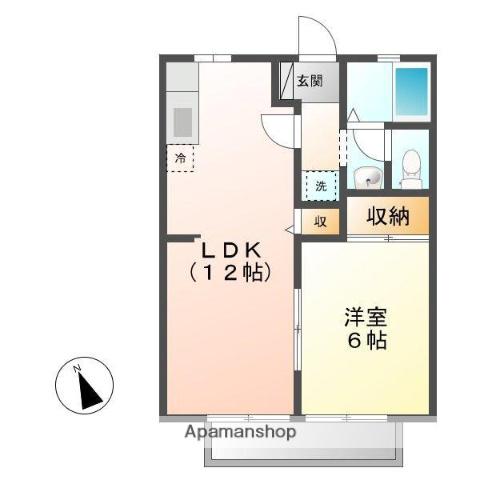 ビーライン新涯 A(1LDK/1階)の間取り写真