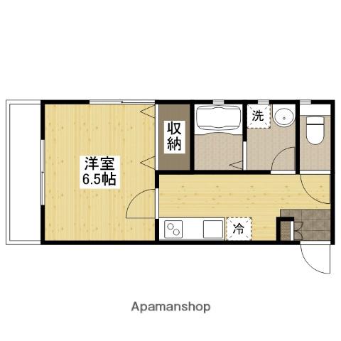 ドミール静Ⅱ(1K/1階)の間取り写真