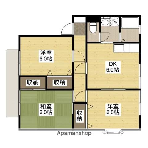 サンライフ南蔵王 A(3DK/1階)の間取り写真