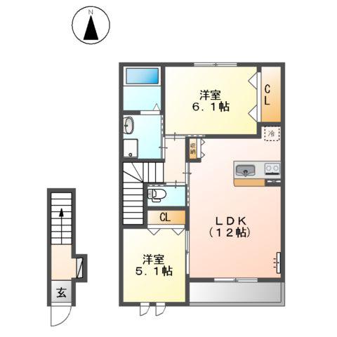 PEER MAISON(2LDK/2階)の間取り写真