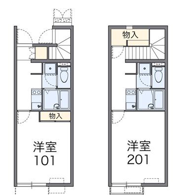 レオネクストコンフォート草戸(1K/2階)の間取り写真