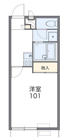 レオパレスひまわり(1K/1階)の間取り写真