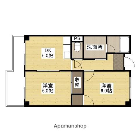 メゾン霞(2DK/6階)の間取り写真