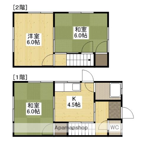 河村西深津(3K/1階)の間取り写真