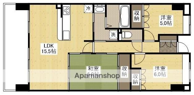 サーパス春日町第3(3LDK/3階)の間取り写真