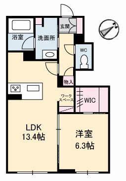グラン・ジュテⅢ(1LDK/1階)の間取り写真