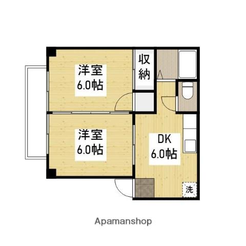 シティハイツ加茂B(2DK/2階)の間取り写真