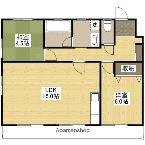 ソレイユ木之庄(2LDK/2階)の間取り写真