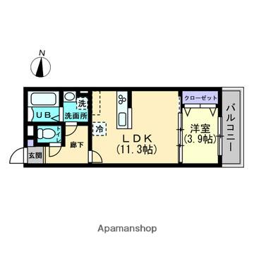 クレール東福山(1LDK/4階)の間取り写真