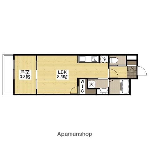 月光福山中央弐番館(1LDK/3階)の間取り写真