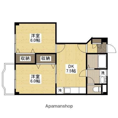 ブランドールアビテC(2DK/1階)の間取り写真