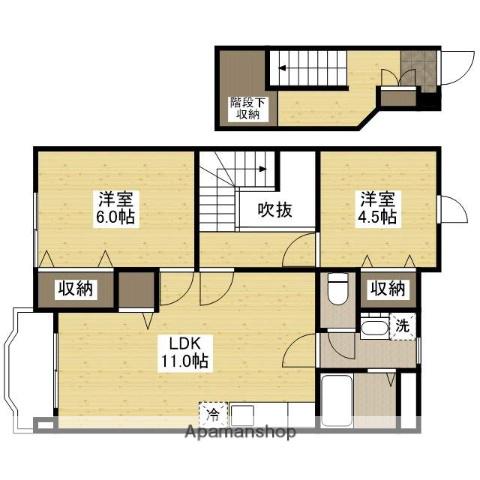 ブランドールアビテC(2LDK/2階)の間取り写真