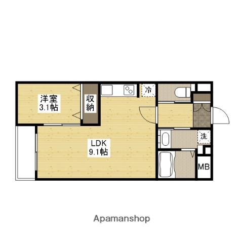 月光東福山駅前(1LDK/1階)の間取り写真