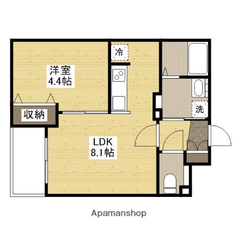 月光福山駅西(1LDK/3階)の間取り写真