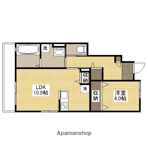 ミーティア B棟(1LDK/1階)の間取り写真